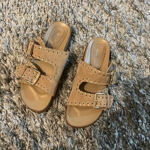 Zara buckled suede sandals